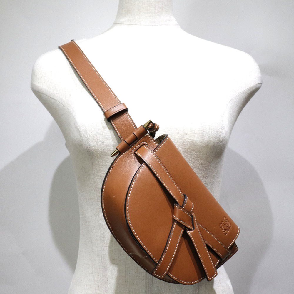 LOEWE Gate Bum Body Bag Waist 321.54.Z58 Calf Brown Ladies - Picture 10 of 10